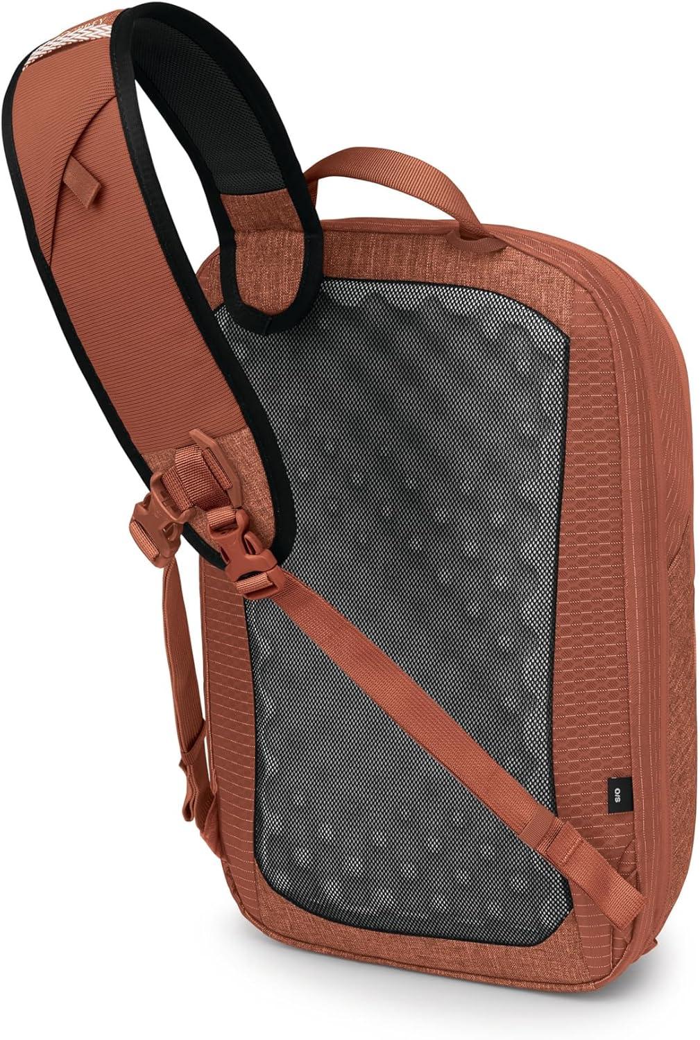 imageOsprey Nebula Shoulder Sling Bag Crossbody Backpack with Laptop Sleeve and Bottle Pocket Graphite Purple HeatherPorcelain Orange Heather