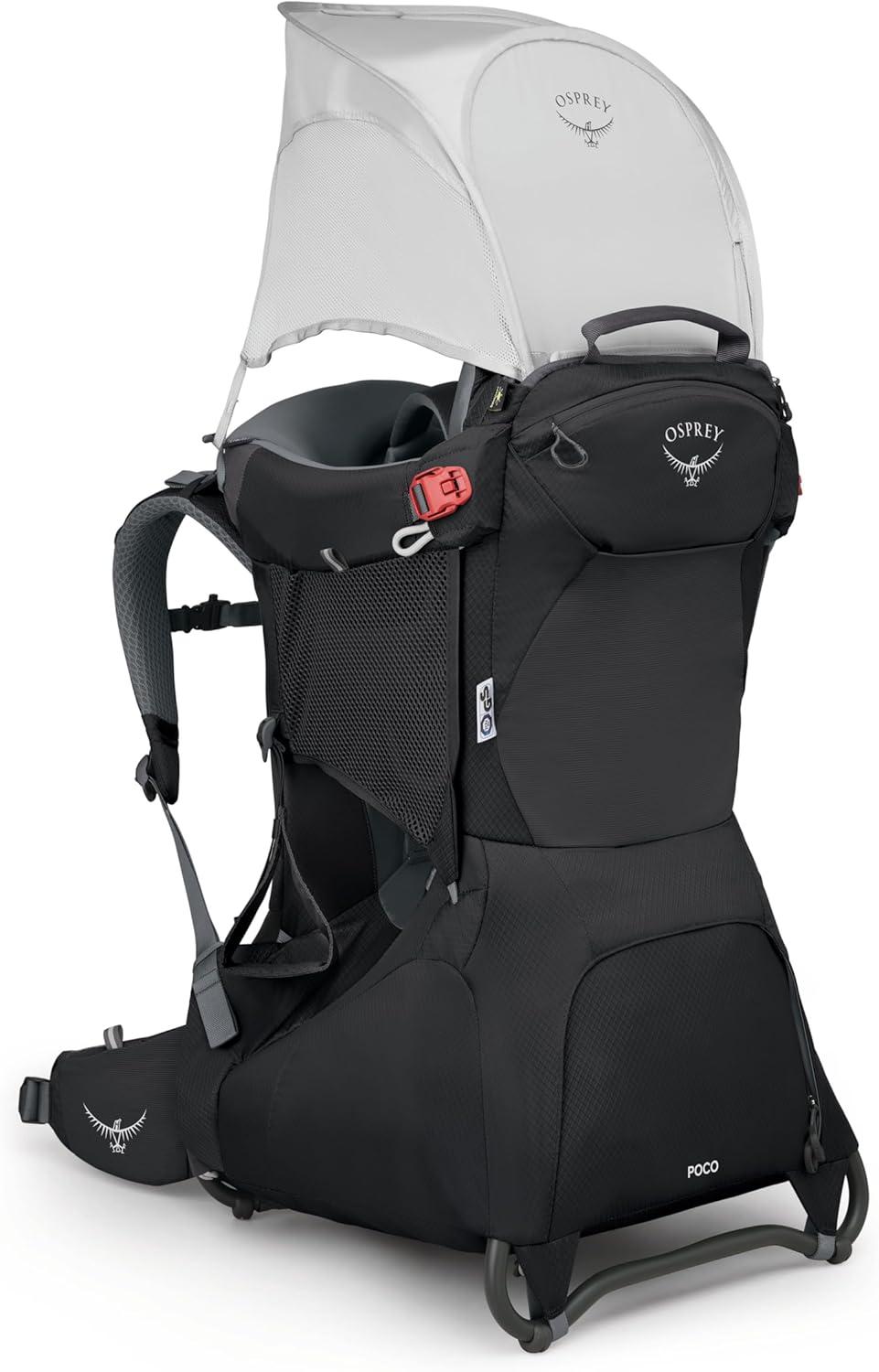 imageOsprey Poco Child Carrier Backpack Adjustable Travel Baby Carrier with Sunshade Comfortable Hiking Carrier for ToddlersBlack