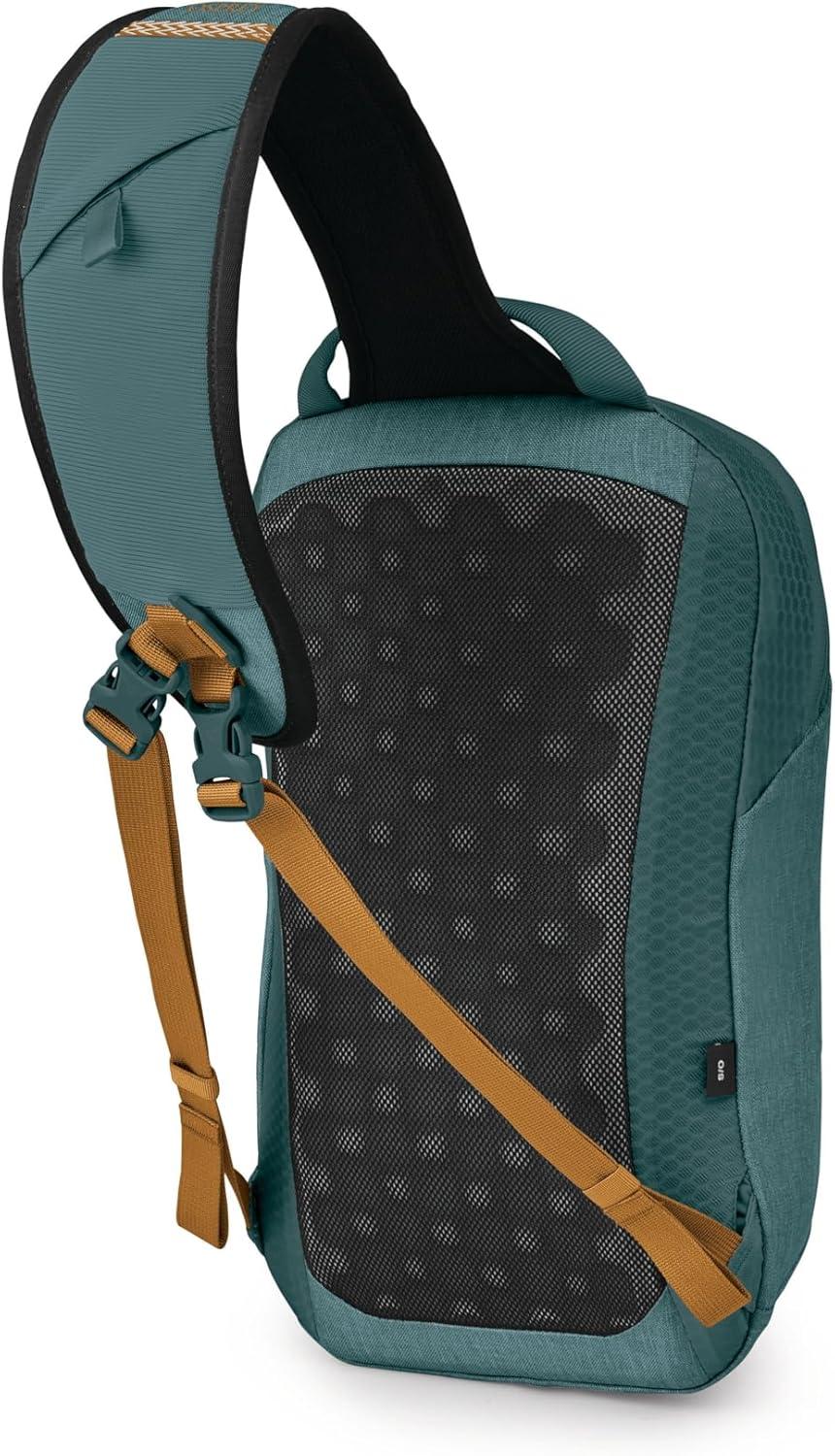 imageOsprey Quasar Shoulder Sling Bag Everyday Crossbody Backpack with Laptop Sleeve Bottle Pocket amp Phone Pocket Phantom Grey HeatherTorrent Blue Heather