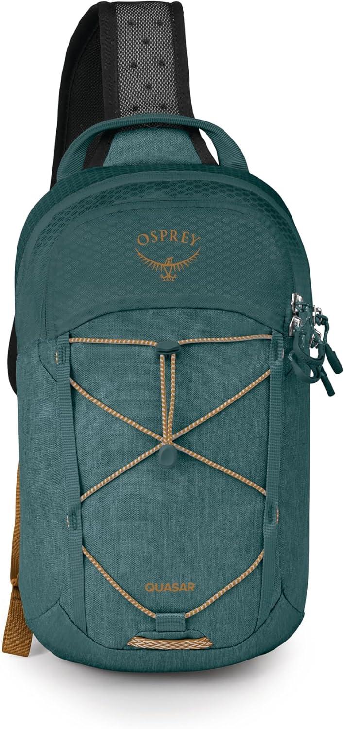 imageOsprey Quasar Shoulder Sling Bag Everyday Crossbody Backpack with Laptop Sleeve Bottle Pocket amp Phone Pocket Phantom Grey HeatherTorrent Blue Heather