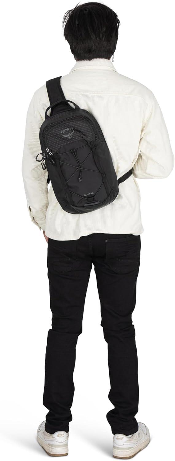 imageOsprey Quasar Shoulder Sling Bag Everyday Crossbody Backpack with Laptop Sleeve Bottle Pocket amp Phone Pocket Phantom Grey HeatherTorrent Blue Heather