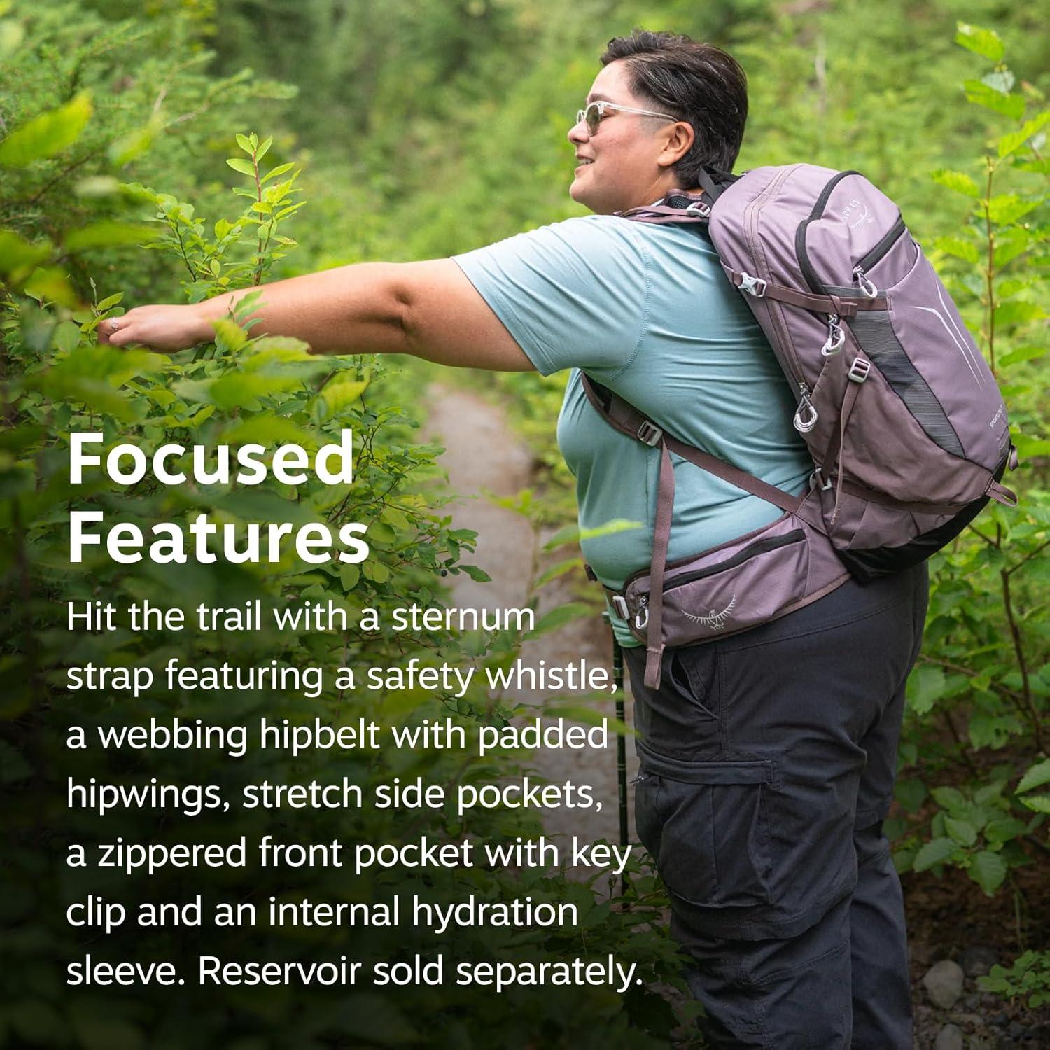 imageOsprey Sportlite 22L Lightweight Hiking Backpack for Men and Women Everyday Hiking Bag Travel Daypack Olive TanGraphite Purple