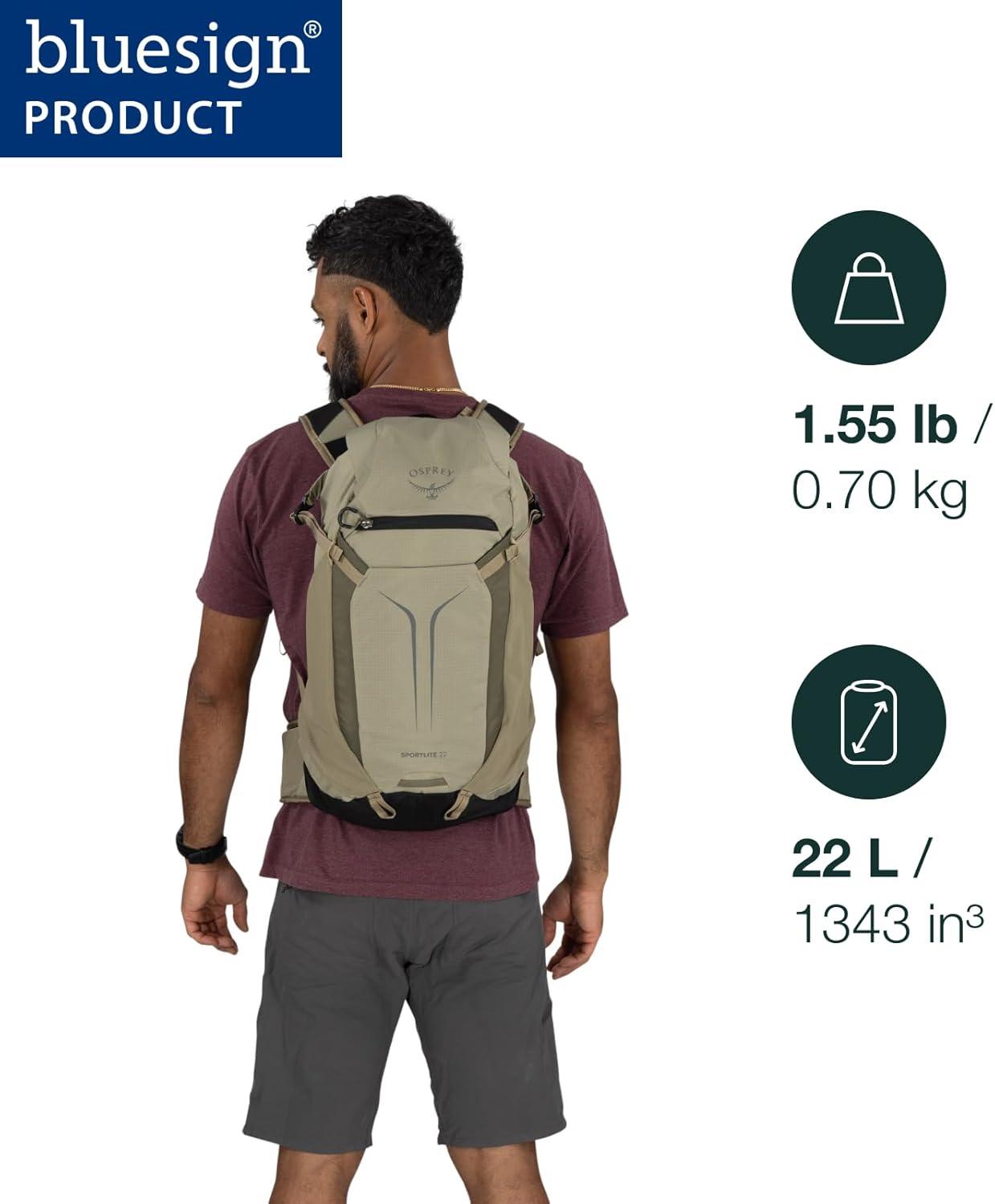imageOsprey Sportlite 22L Lightweight Hiking Backpack for Men and Women Everyday Hiking Bag Travel Daypack Olive TanSerenity Blue