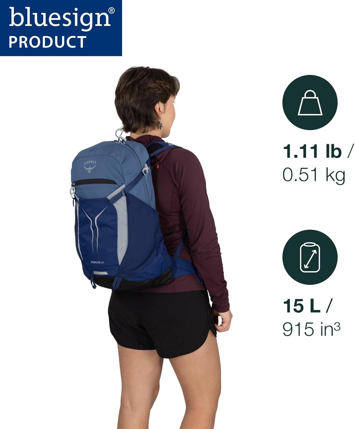 imageOsprey Sportlite 22L Lightweight Hiking Backpack for Men and Women Everyday Hiking Bag Travel Daypack Olive TanTorrent Blue