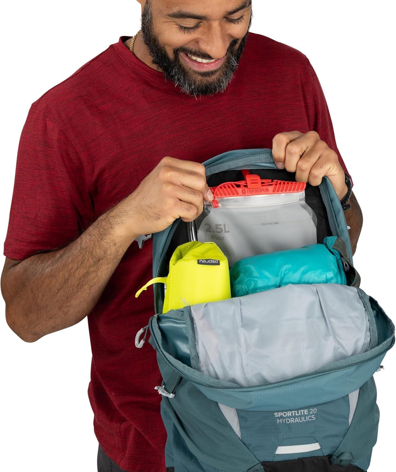 imageOsprey Sportlite Lightweight Hiking Backpack with Hydraulics Reservoir for Men amp Women Everyday Hydration Travel BagGraphite Purple