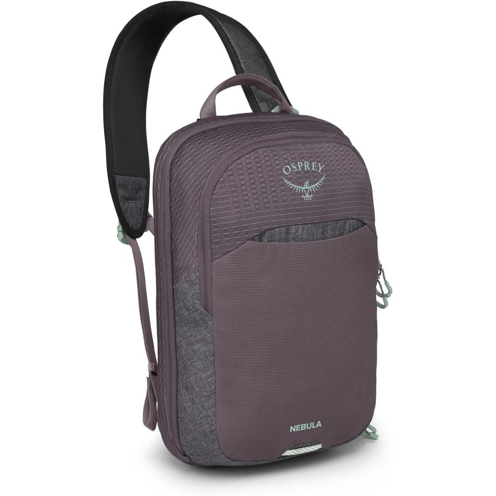 imageOsprey Nebula Shoulder Sling Bag Crossbody Backpack with Laptop Sleeve and Bottle Pocket Graphite Purple HeatherGraphitepurple Heather