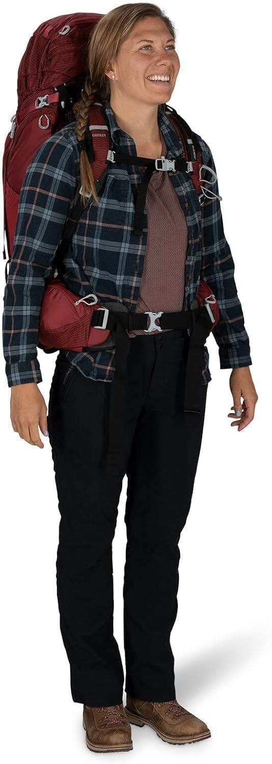 imageOsprey Aura AG 65L Womens Backpacking Backpack Enchantment Purple WXSSBerry Sorbet Red