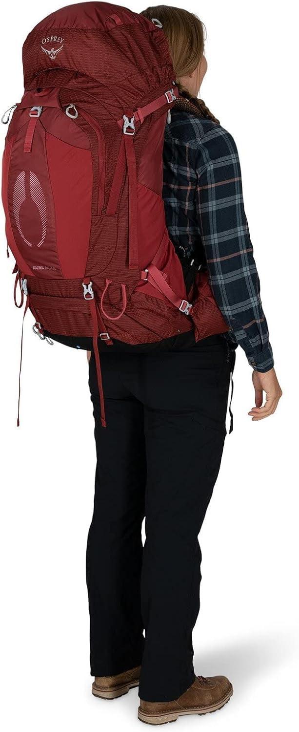 imageOsprey Aura AG 65L Womens Backpacking Backpack Enchantment Purple WXSSBerry Sorbet Red