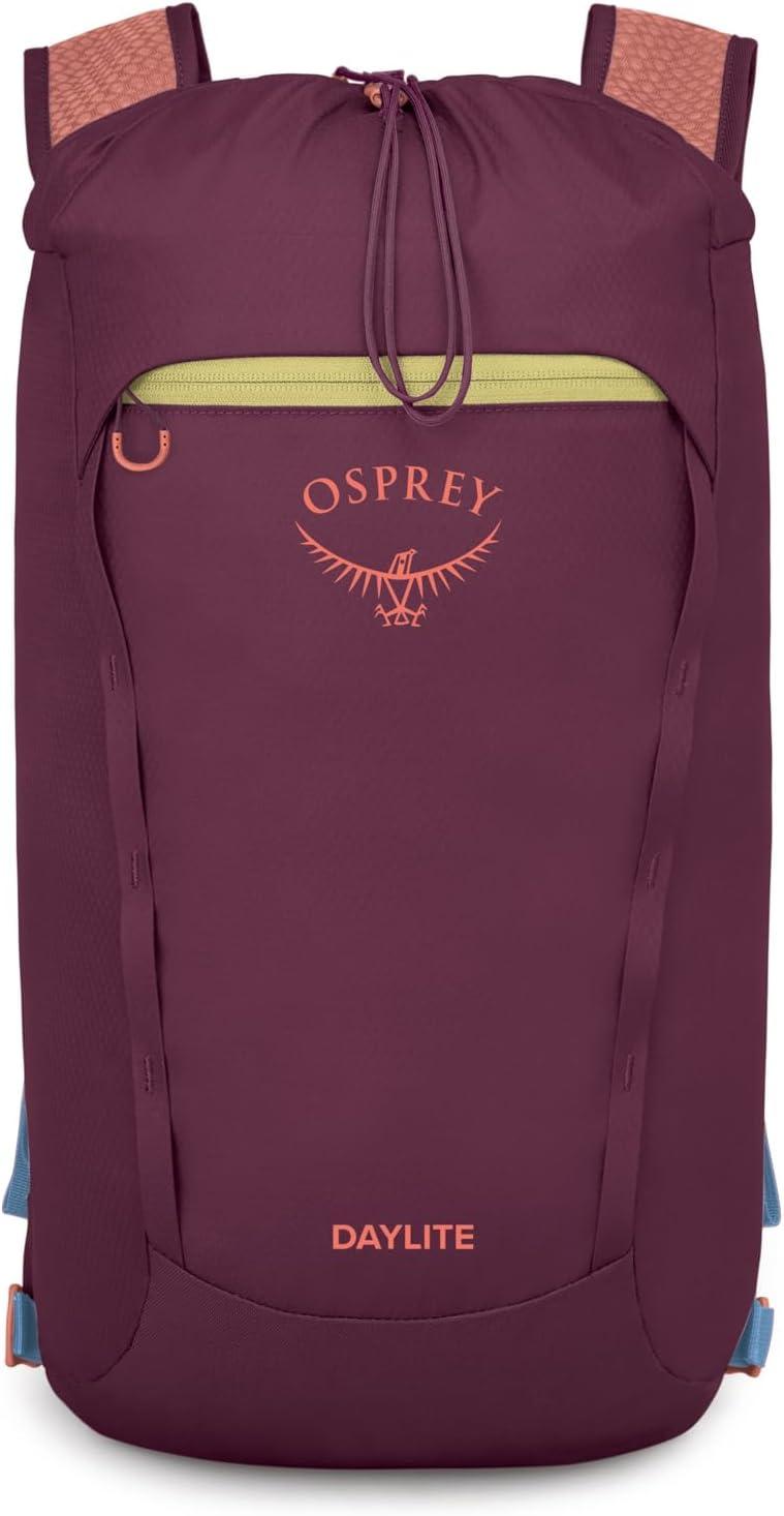 imageOsprey Daylite Cinch Backpack Lightweight Travel Bag for Hikes Festivals and Everyday Fuzzy Window PrintTorrent BlueMoody Burgundy