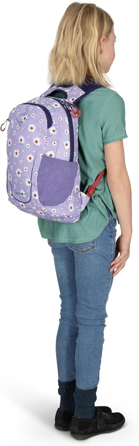 imageOsprey Daylite Jr Kids Commuter Backpack Everyday Hiking Backpack for Boys and Girls Lightweight Travel Bag Frost MoonDaisy PrintEuphoria Purple