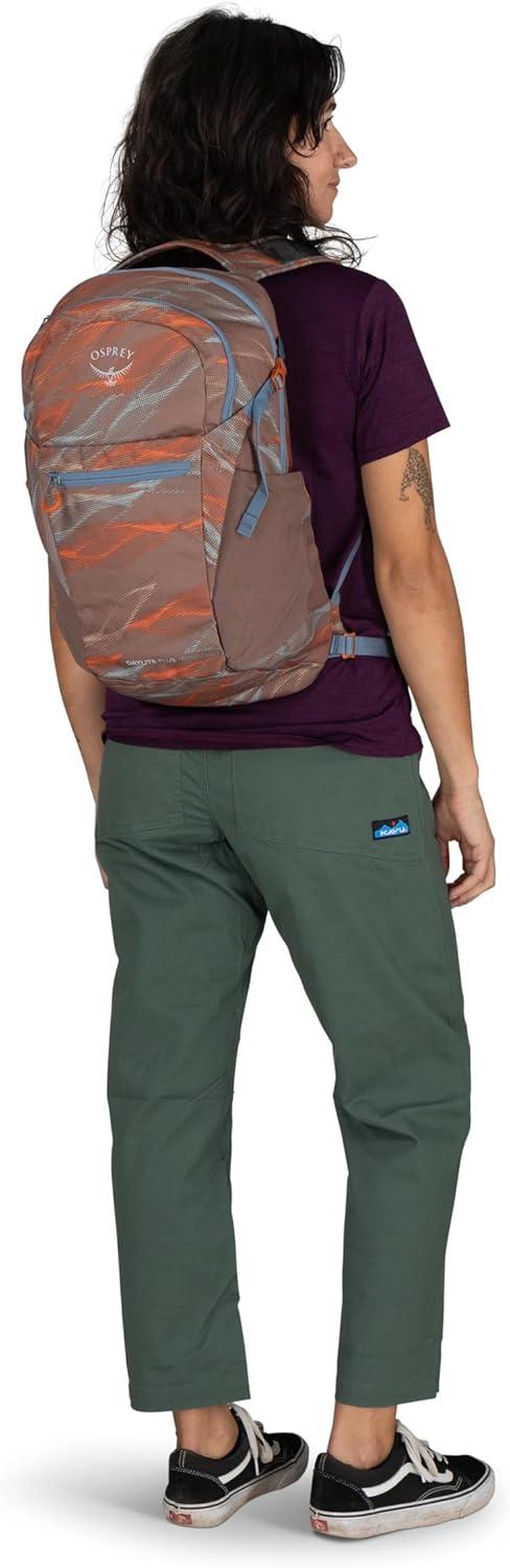 imageOsprey Daylite Plus Commuter Backpack Everyday Pack with Laptop Sleeve Bottle Pockets and Extra Storage Iris PinkSmoky Desert PrintMagma Brown