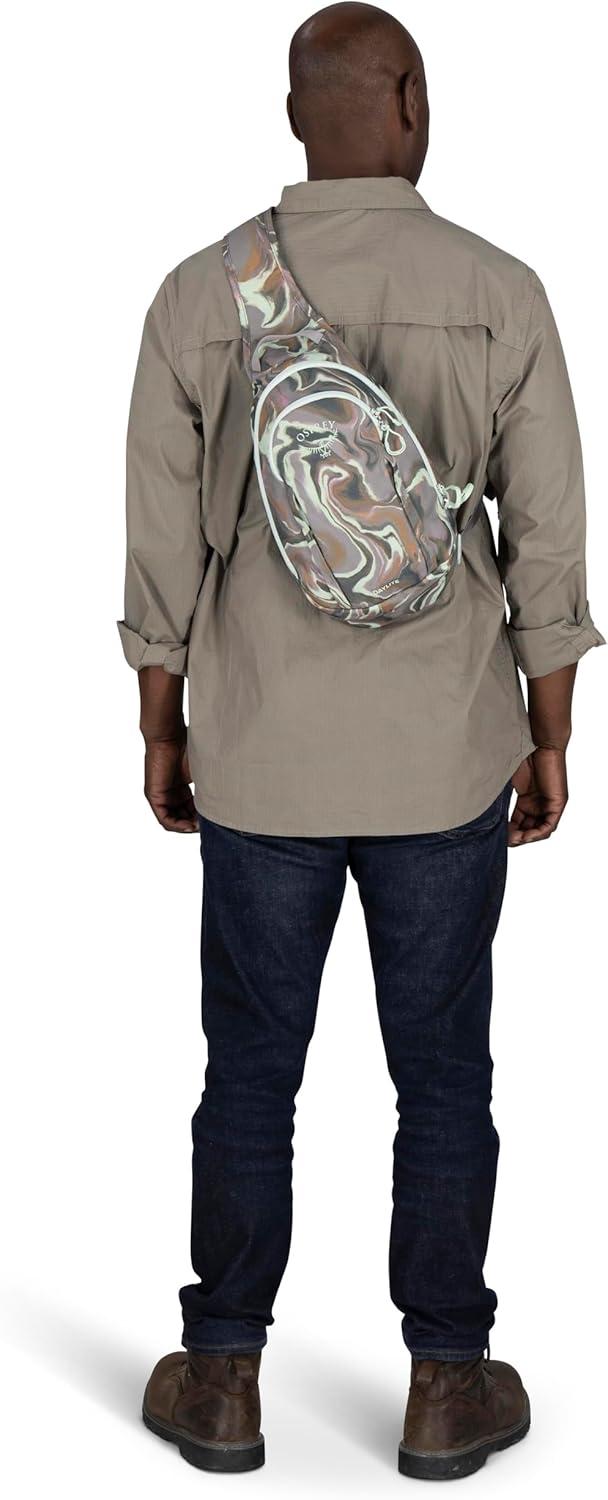 imageOsprey Daylite Shoulder Sling Bag Compact Crossbody Backpack for Everyday Carry Festivals and Lightweight TravelEuphoria Flowing PrintSoundwave Grey