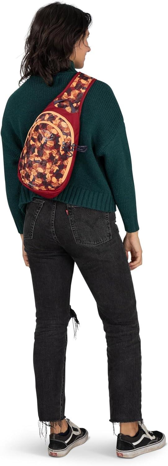 imageOsprey Daylite Shoulder Sling Bag Compact Crossbody Backpack for Everyday Carry Festivals and Lightweight TravelLiquify PrintKakio Pink