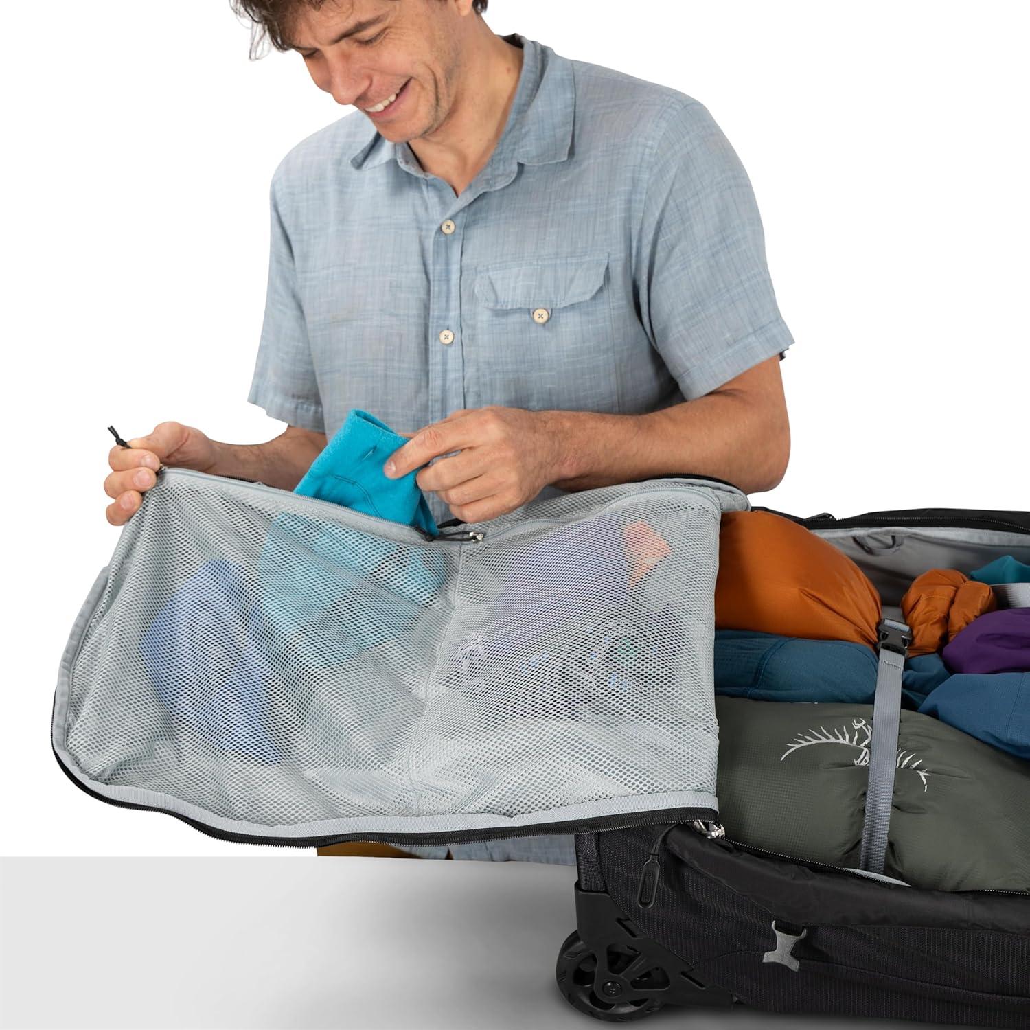 imageOsprey Farpoint Fairview 65L Wheeled Travel Pack Rolling Backpack Travel Bag Luggage with Wheels CascadeTorrent BlueCascade Torrent Blue