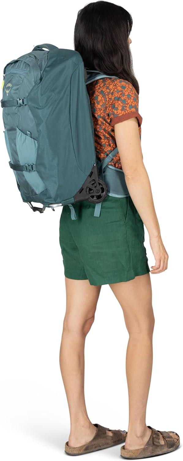 imageOsprey Farpoint Fairview 65L Wheeled Travel Pack Rolling Backpack Travel Bag Luggage with Wheels CascadeTorrent BlueCascade Torrent Blue