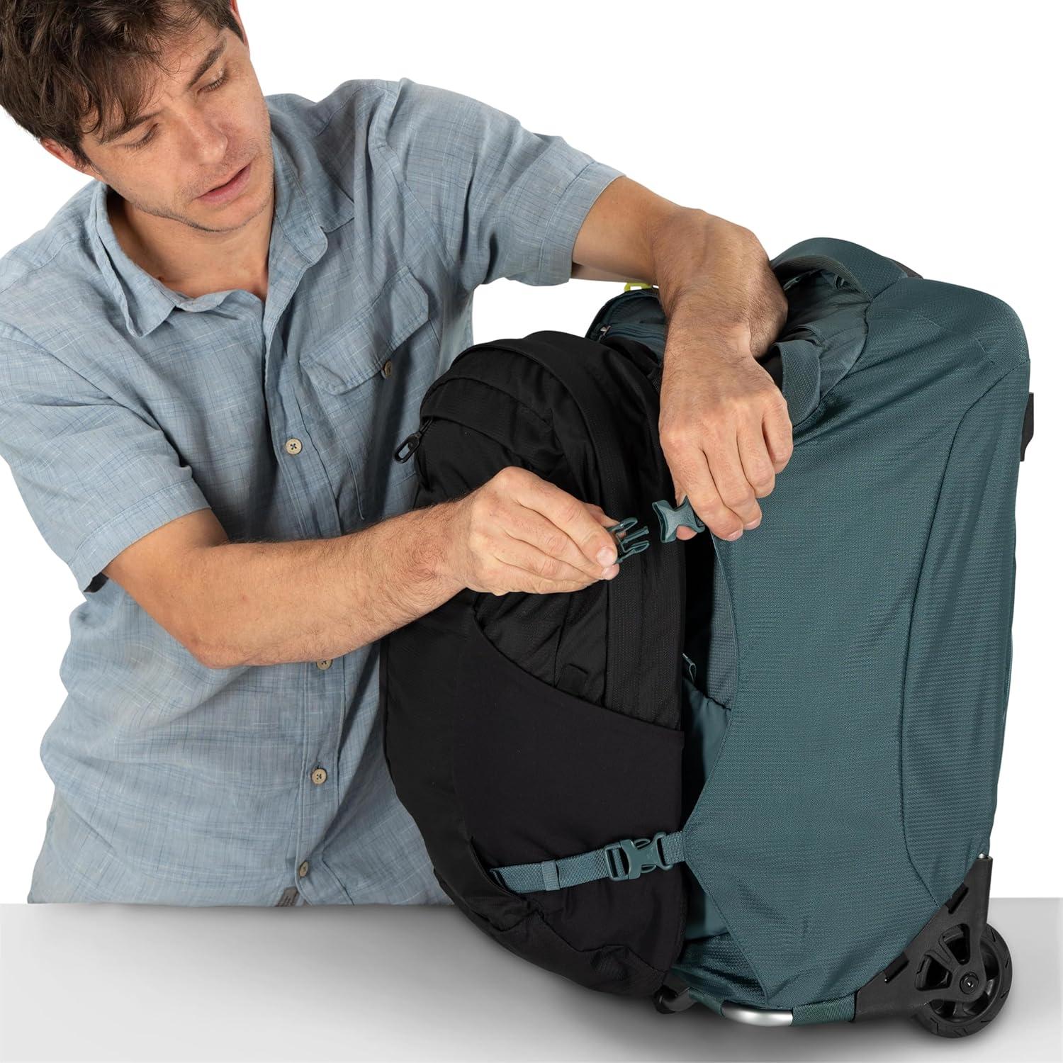 imageOsprey Farpoint Fairview 65L Wheeled Travel Pack Rolling Backpack Travel Bag Luggage with Wheels CascadeTorrent BlueCascade Torrent Blue