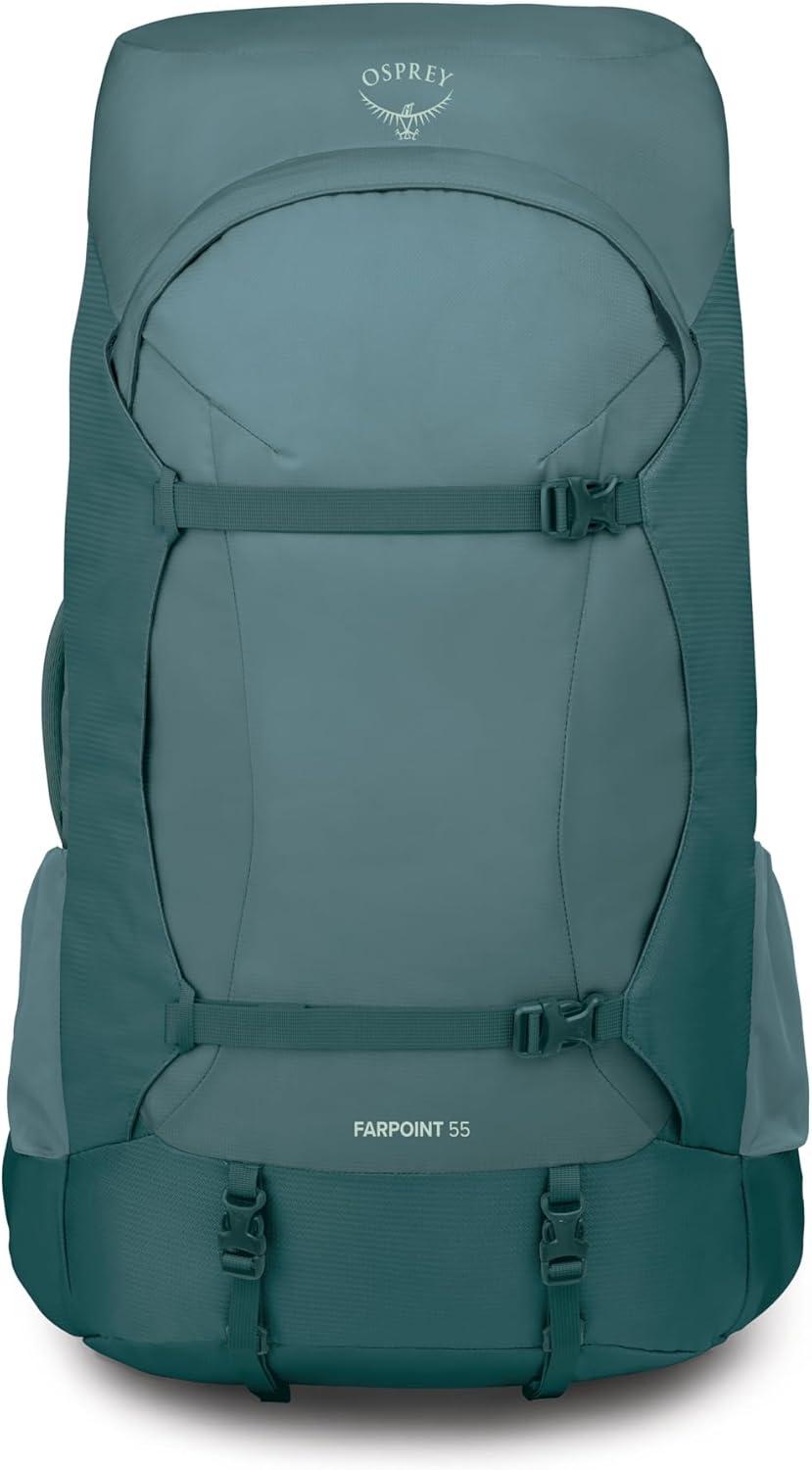 imageOsprey Farpoint Trek 55L Mens Travel Backpack Hybrid Backpacking amp Travel Bag with Internal Organization Cascade BlueTorrent BlueCascade Blue Torrent Blue