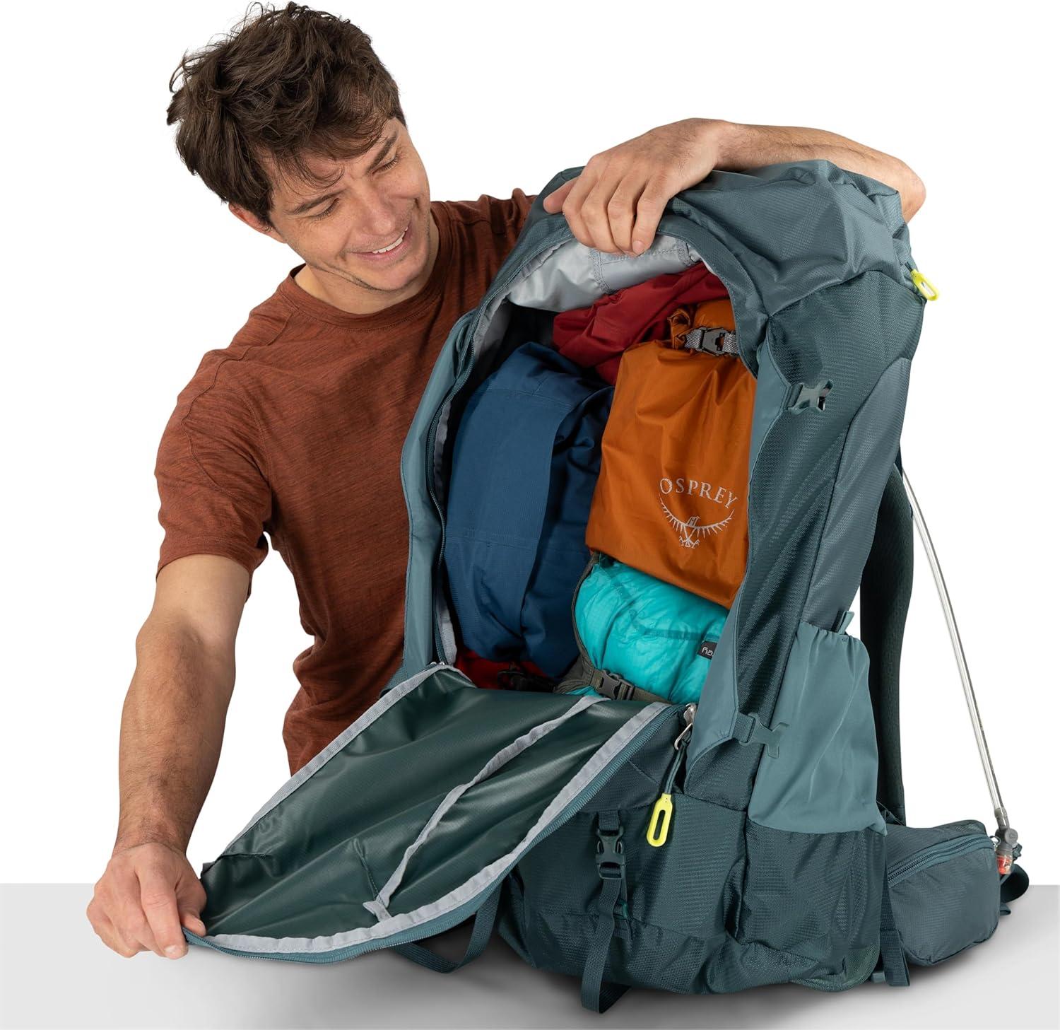 imageOsprey Farpoint Trek 55L Mens Travel Backpack Hybrid Backpacking amp Travel Bag with Internal Organization Cascade BlueTorrent BlueCascade Blue Torrent Blue