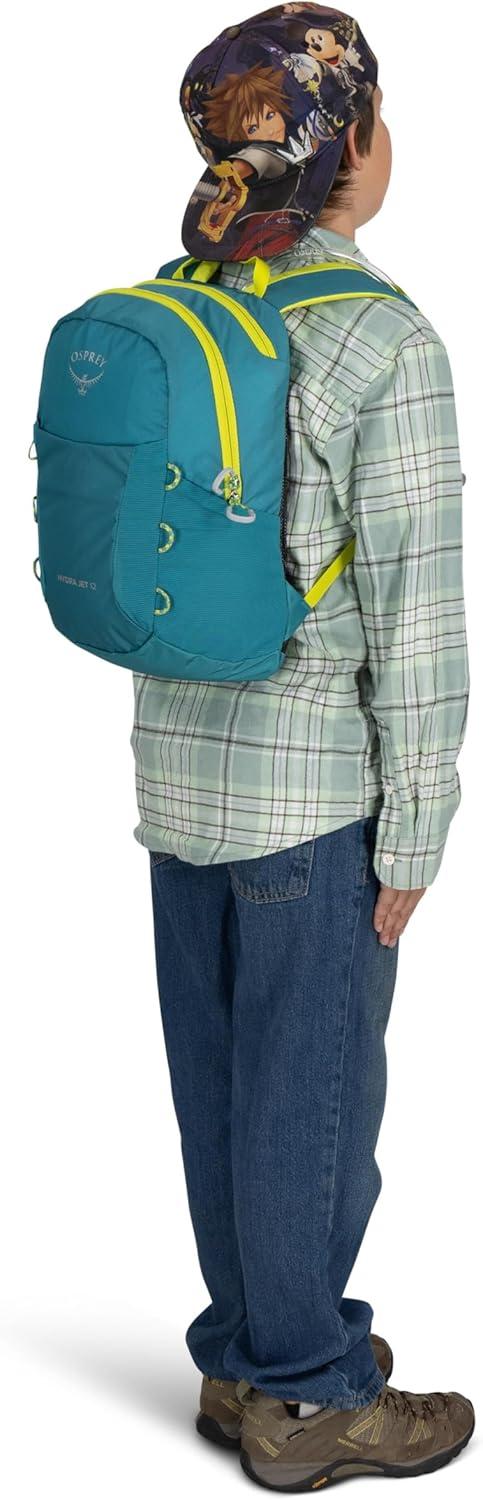 imageOsprey HydraJet 12L Kids Hiking Backpack with Hydraulics Reservoir Green CanopyGreen Canopy
