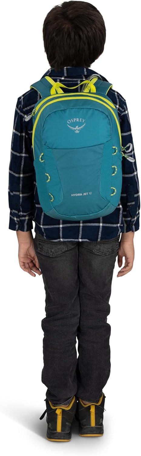 imageOsprey HydraJet 12L Kids Hiking Backpack with Hydraulics Reservoir Green CanopyGreen Canopy