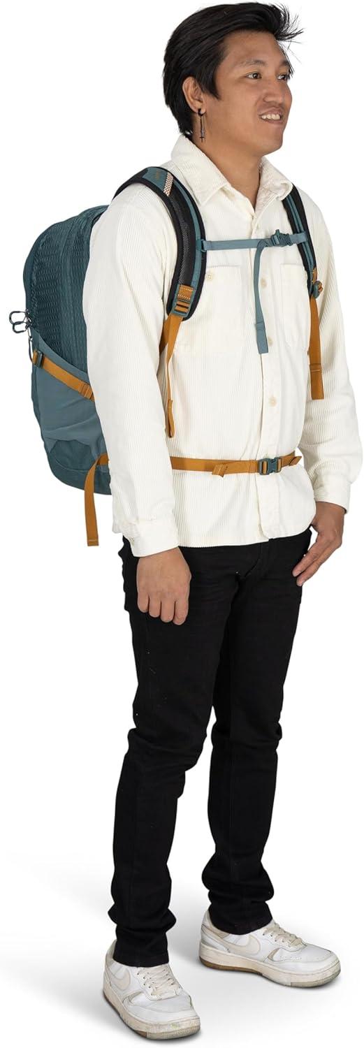 imageOsprey Quasar Commuter Backpack Slim Everyday Bag with Laptop Sleeve amp Bottle Pockets for Work amp Schoo Phantom Grey HeatherMoss Greenearl Grey Heather