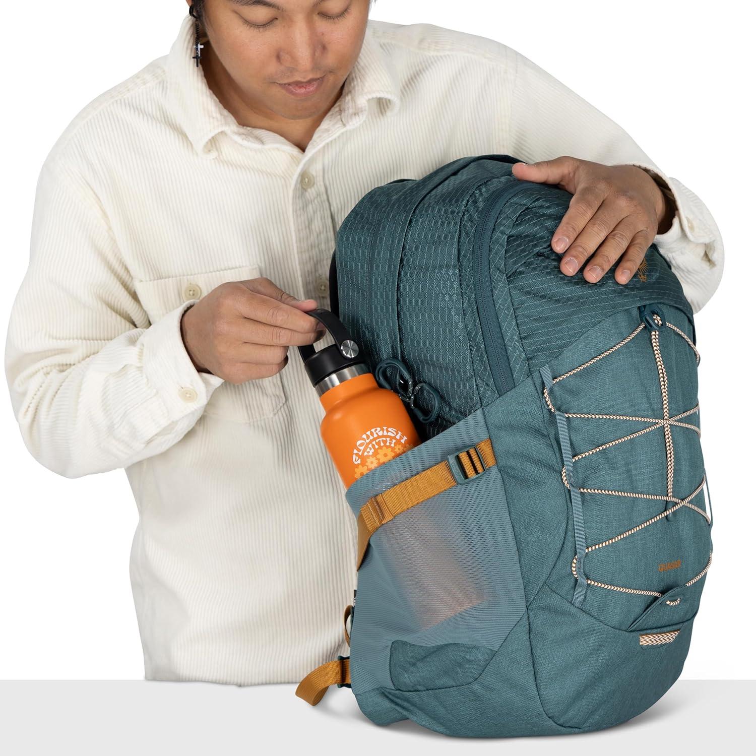 imageOsprey Quasar Commuter Backpack Slim Everyday Bag with Laptop Sleeve amp Bottle Pockets for Work amp Schoo Phantom Grey HeatherMoss Greenearl Grey Heather