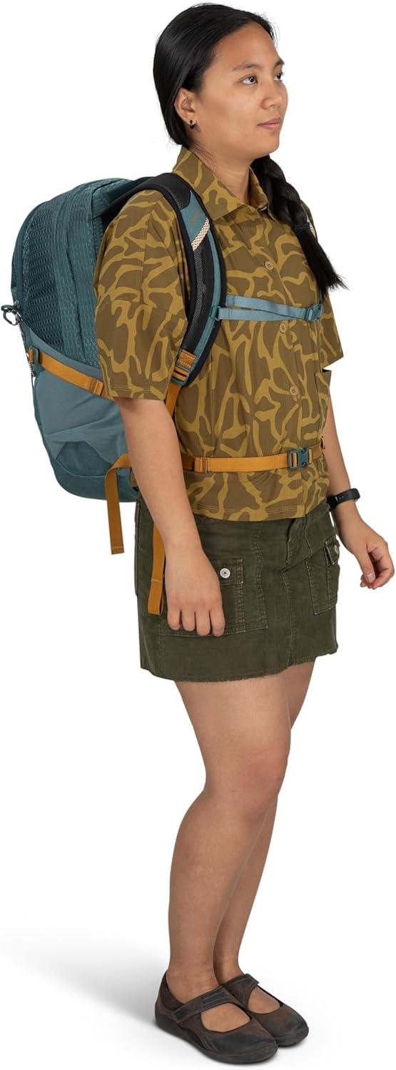 imageOsprey Quasar Commuter Backpack Slim Everyday Bag with Laptop Sleeve amp Bottle Pockets for Work amp Schoo Phantom Grey HeatherTorrent Blue Heather