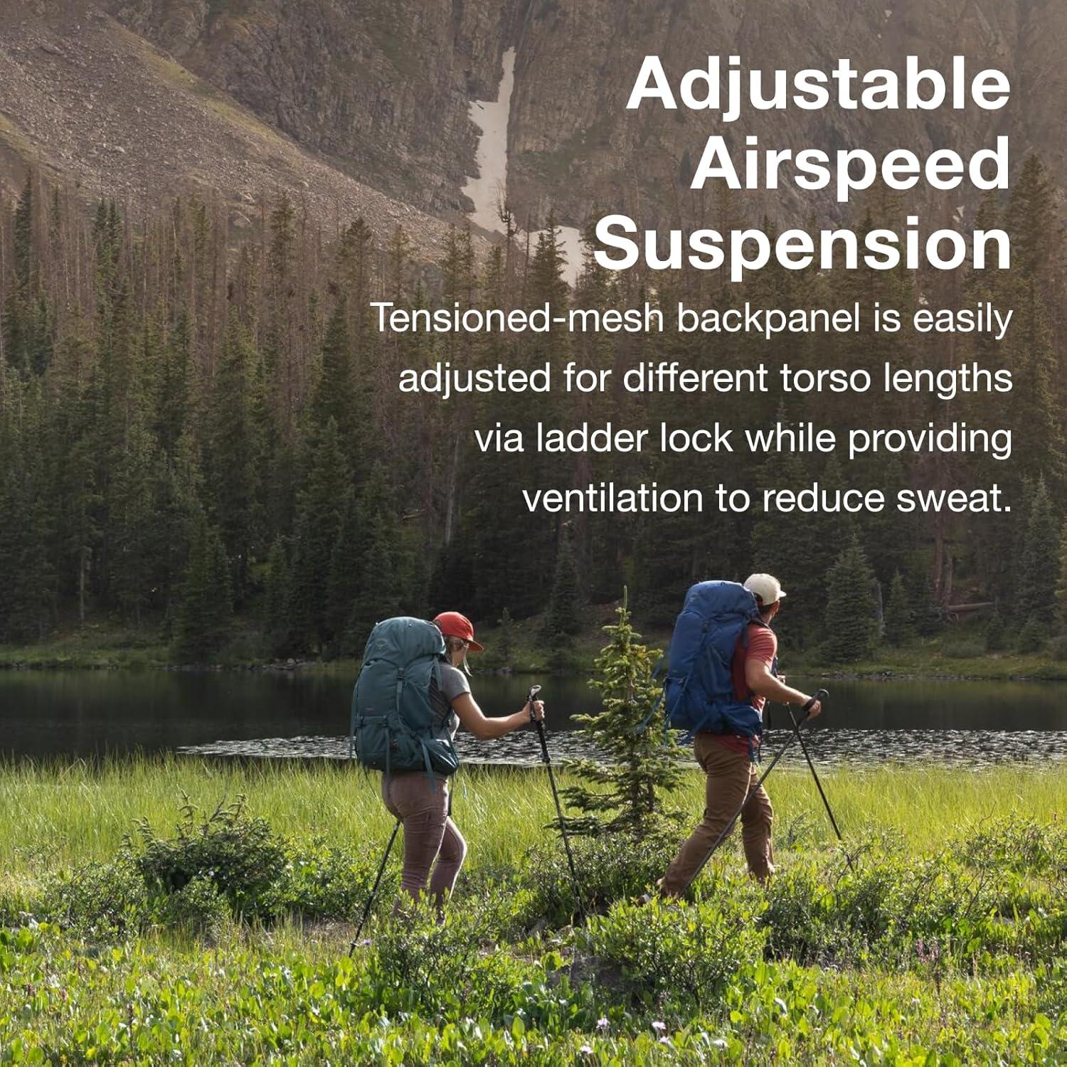 imageOsprey Rook 50L Mens Backpacking Backpack Dark CharcoalSilver LiningDark CharcoalSilver Lining