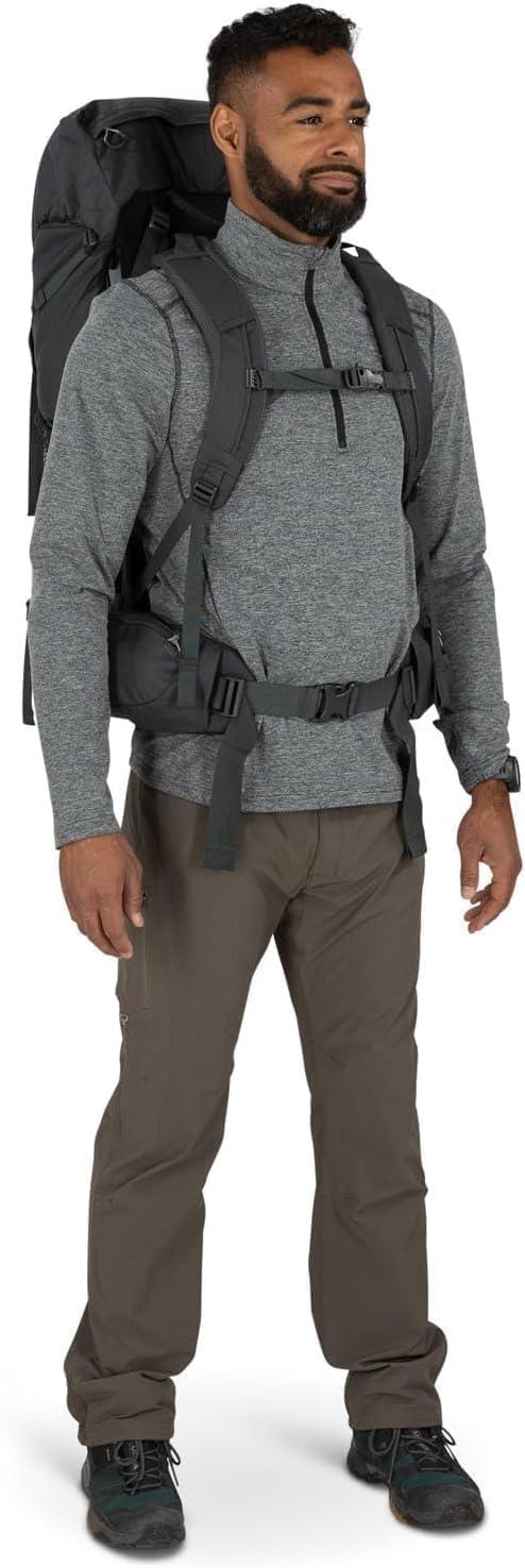 imageOsprey Rook 50L Mens Backpacking Backpack Dark CharcoalSilver LiningDark CharcoalSilver Lining