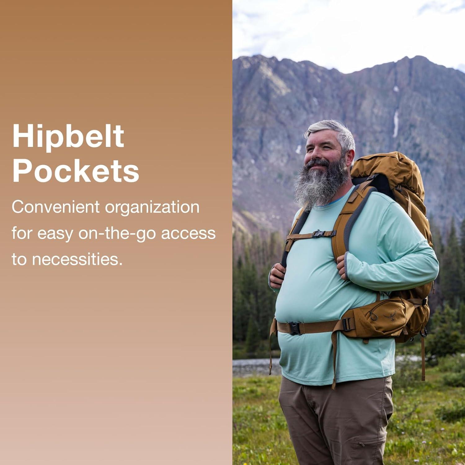 imageOsprey Rook 50L Mens Backpacking Backpack Dark CharcoalSilver LiningDark CharcoalSilver Lining