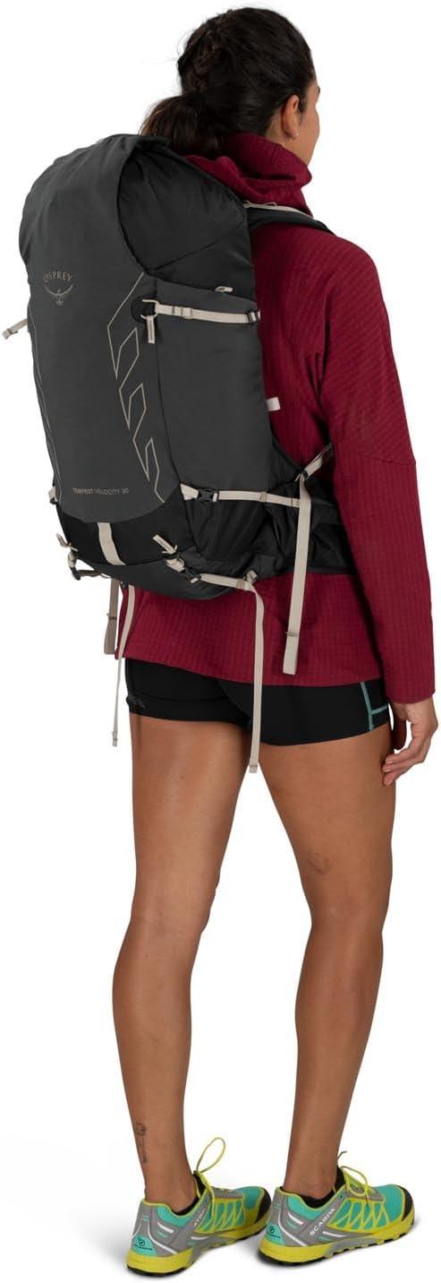 imageOsprey Tempest Velocity 30L Womens Hiking Backpack Running Biking MultiSport Pack Sevres Blue XSmallSmallDark CharcoalChiru Tan