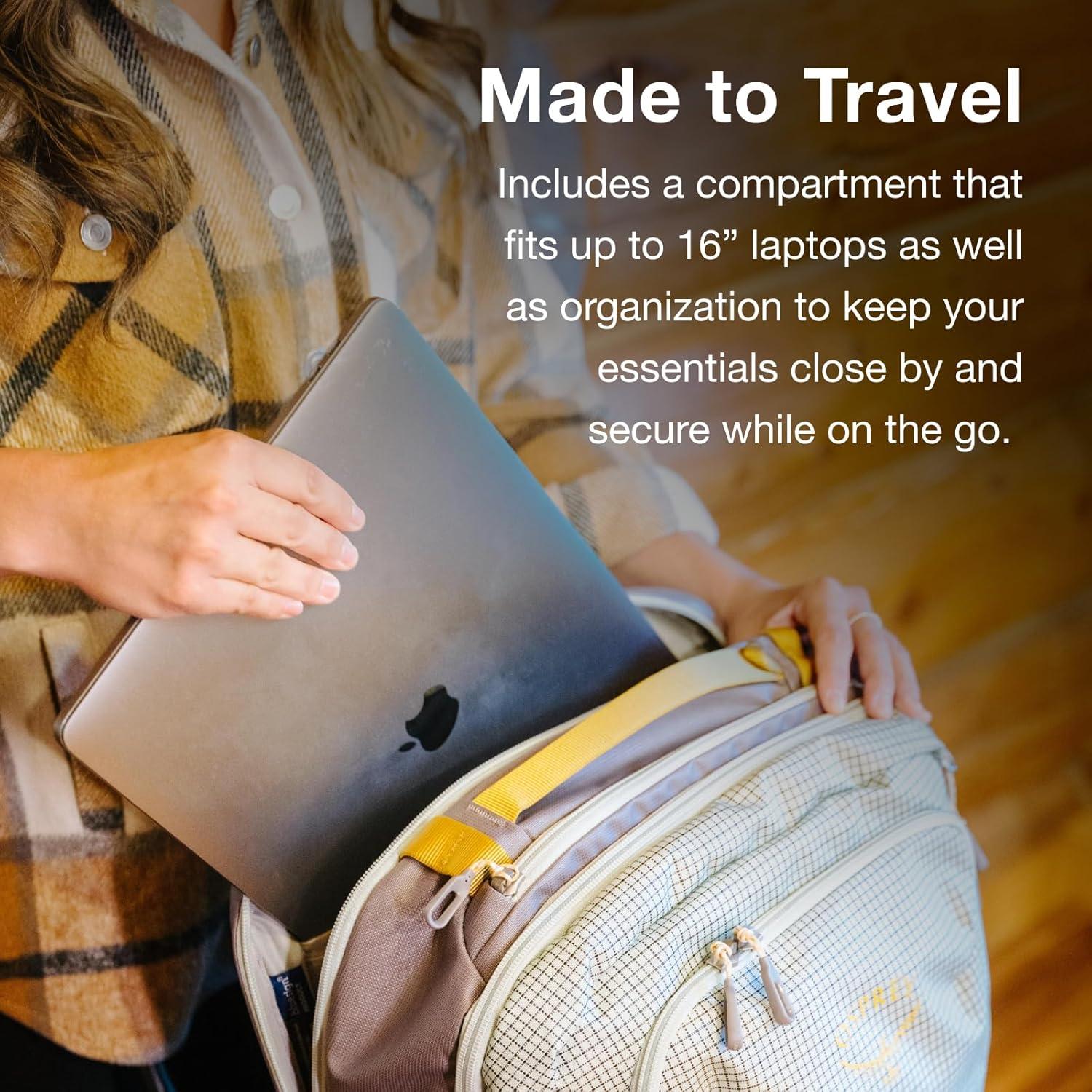 imageOsprey Transporter 36L Travel Pack Carry On Backpack with Laptop Sleeve High Storage Weekender Bag Mystery WhiteRaven Black