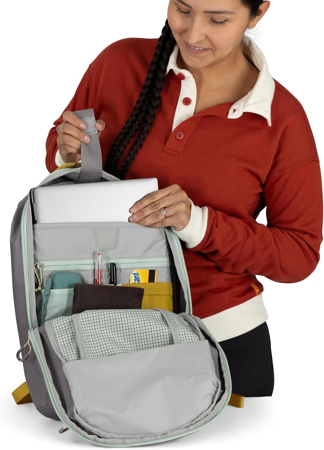 imageOsprey Transporter Crossbody Shoulder Sling Personal Item Bag Small Everyday Backpack Mystery WhiteMoody BurgundyPine Leaf Green