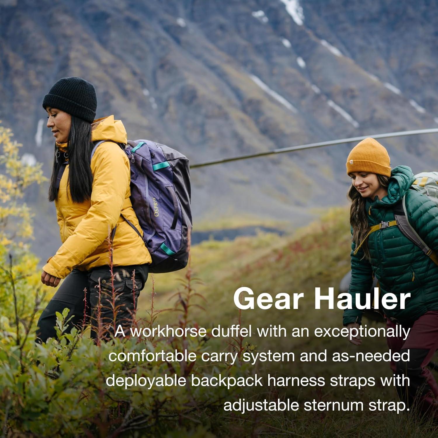 imageOsprey Transporter Lightweight Travel Duffel Bag Extra Large Water Resistant Durable Gear Bag for Men and WomenPine LeafEarl Grey