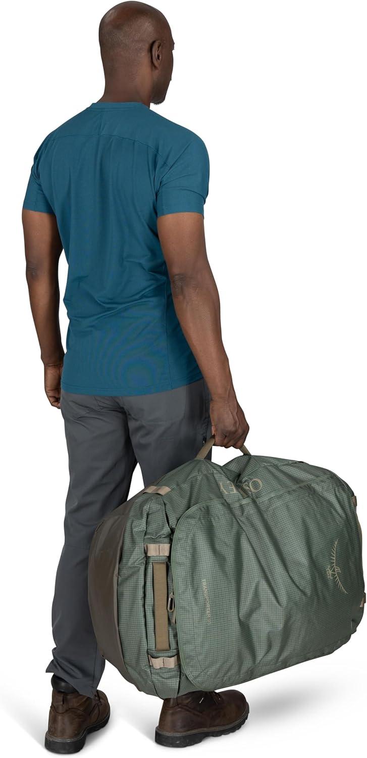 imageOsprey Transporter Lightweight Travel Duffel Bag Extra Large Water Resistant Durable Gear Bag for Men and WomenPine LeafEarl Grey