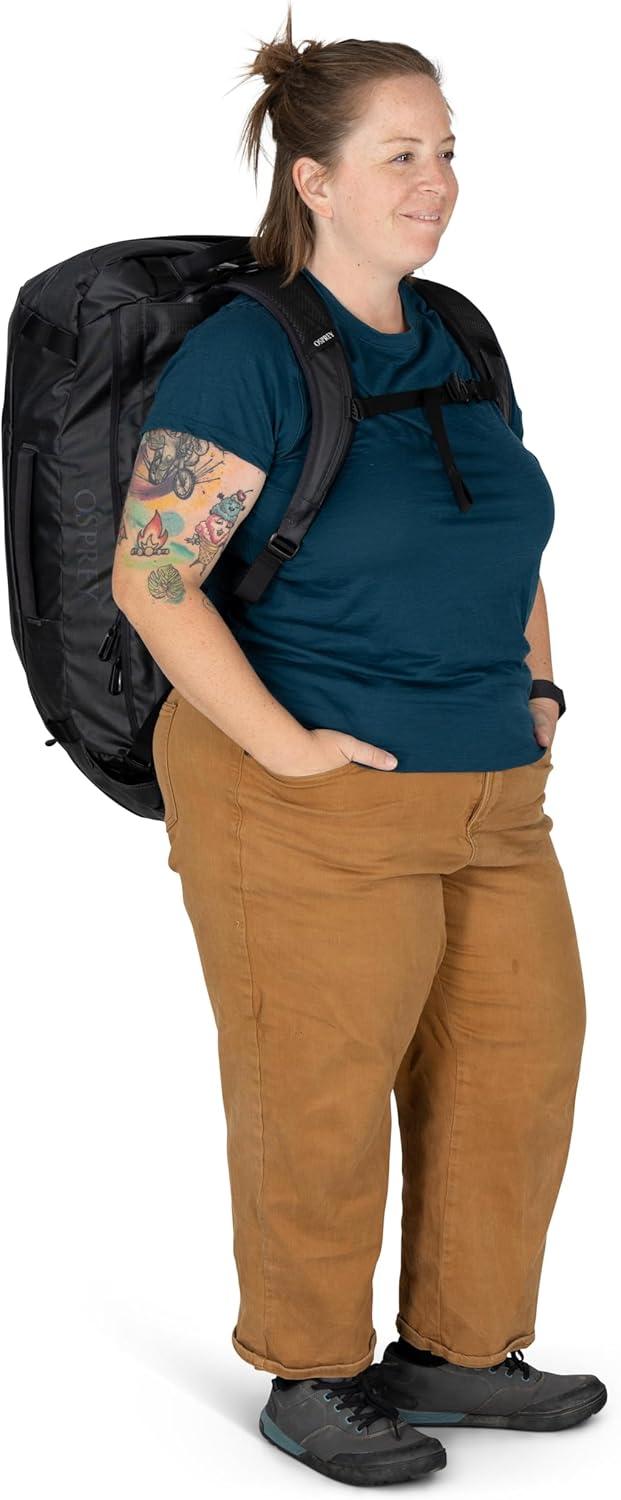 imageOsprey Transporter Lightweight Travel Duffel Bag Extra Large Water Resistant Durable Gear Bag for Men and WomenPine LeafEarl Grey