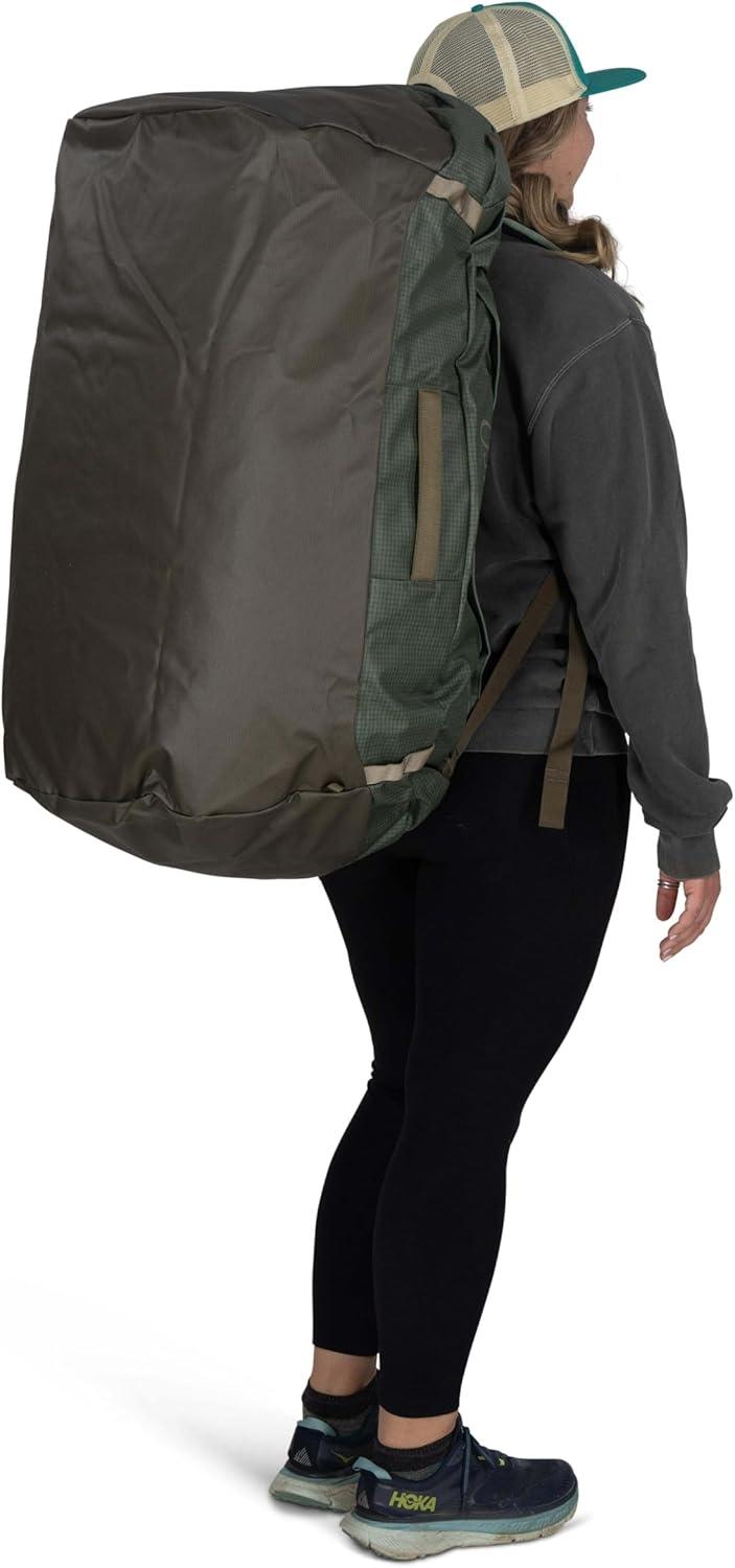 imageOsprey Transporter Lightweight Travel Duffel Bag Extra Large Water Resistant Durable Gear Bag for Men and WomenPine LeafEarl Grey