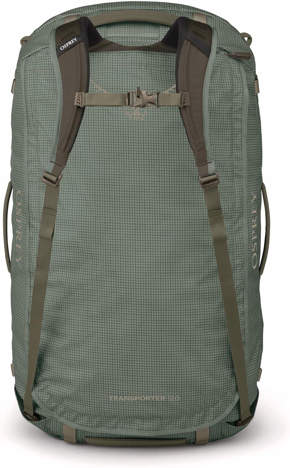 imageOsprey Transporter Lightweight Travel Duffel Bag Extra Large Water Resistant Durable Gear Bag for Men and WomenPine LeafEarl Grey