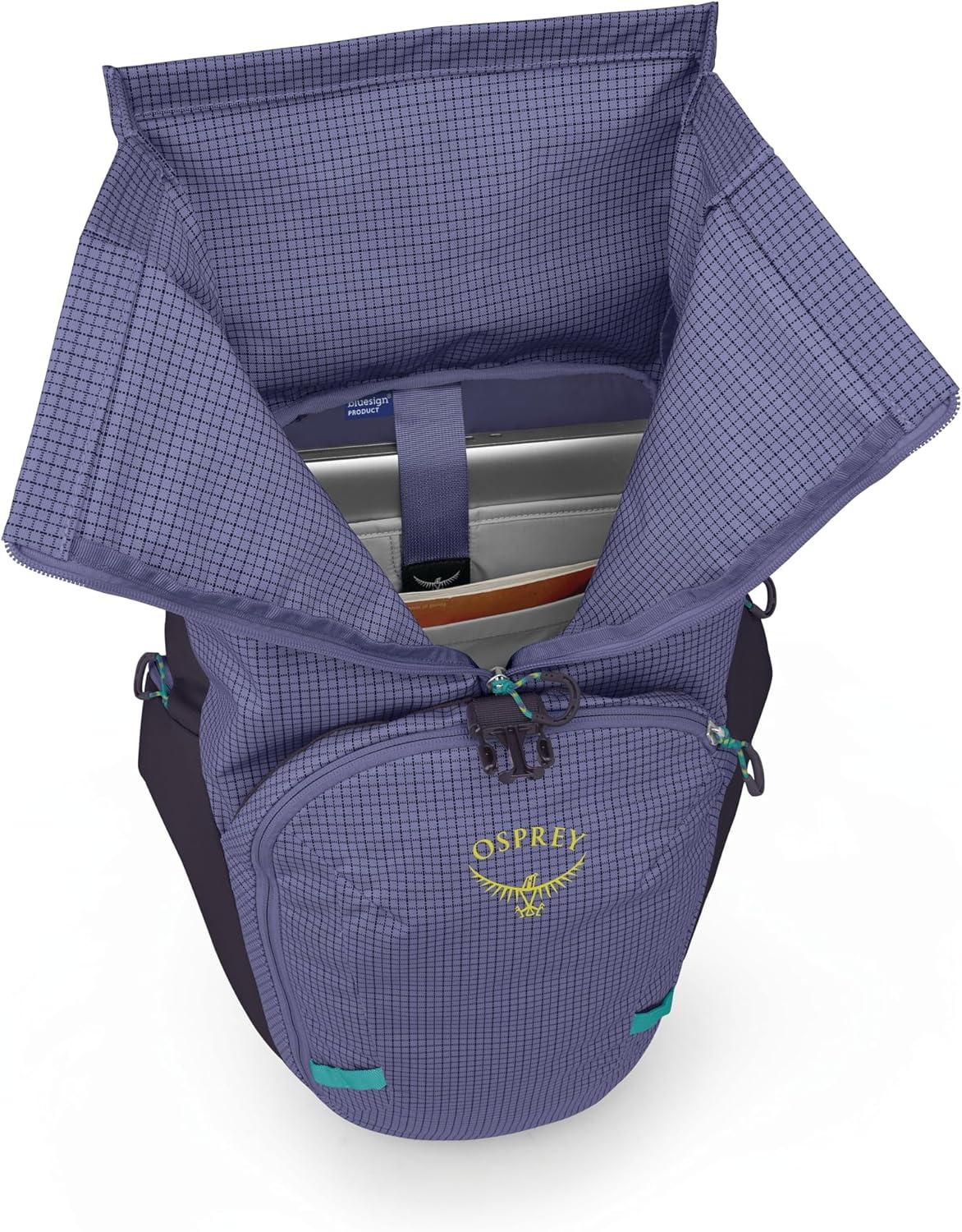 imageOsprey Transporter Roll Top Commuter Backpack Everyday Laptop Bag Water Resistant Daypack Mystery WhiteMoody BurgundyEuphoria PurplePurple Ink