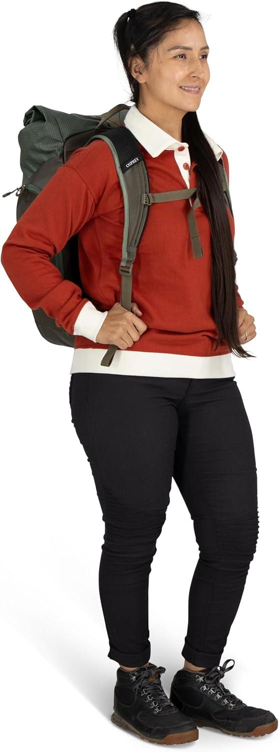 imageOsprey Transporter Roll Top Commuter Backpack Everyday Laptop Bag Water Resistant Daypack Mystery WhiteMoody BurgundyEuphoria PurplePurple Ink