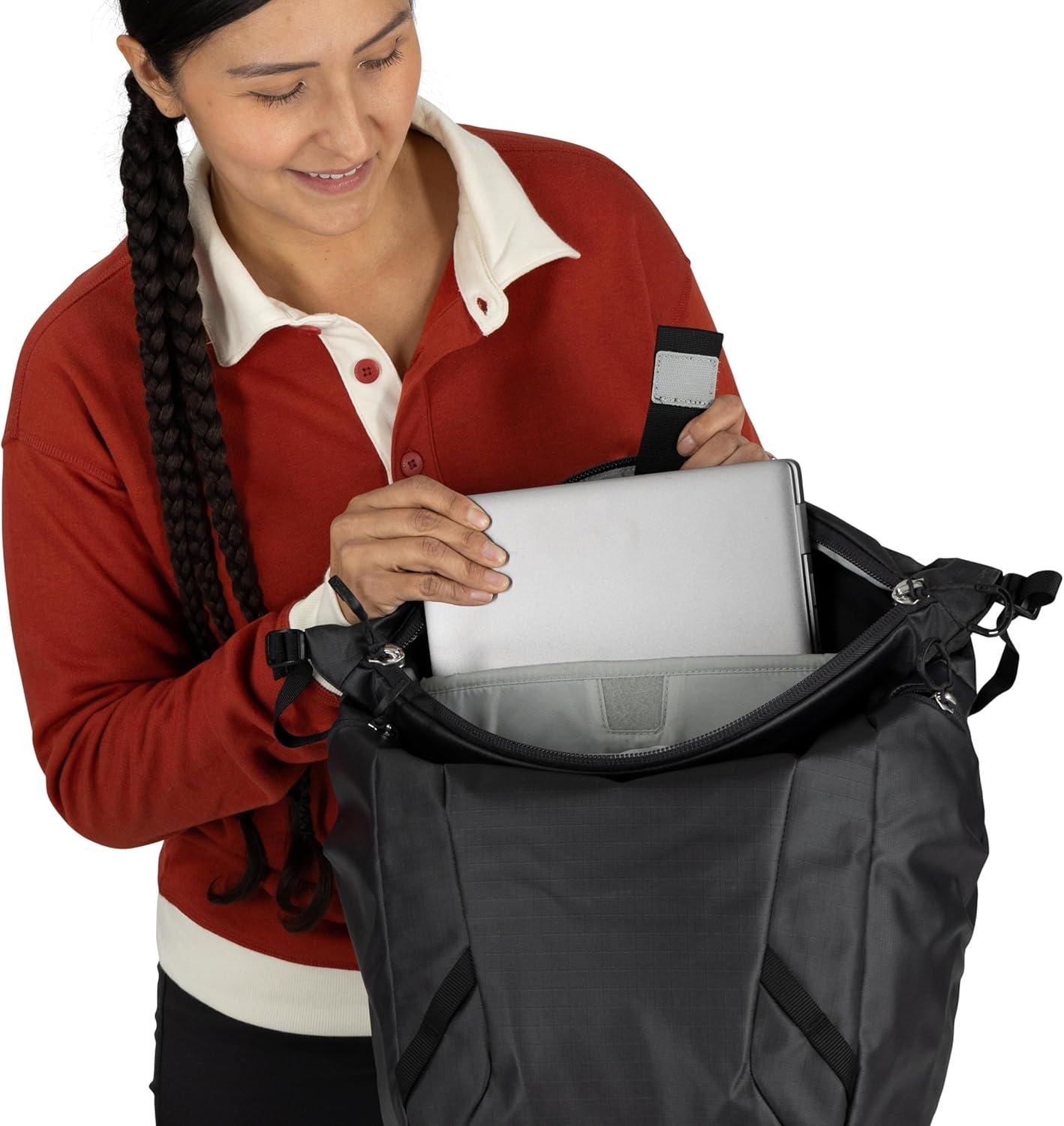 imageOsprey Transporter Zinch WaterResistant Commuter Pack Everyday Laptop Bag Travel Backpack Mystery WhiteMoody BurgundyFrosty MintSoundwave Grey