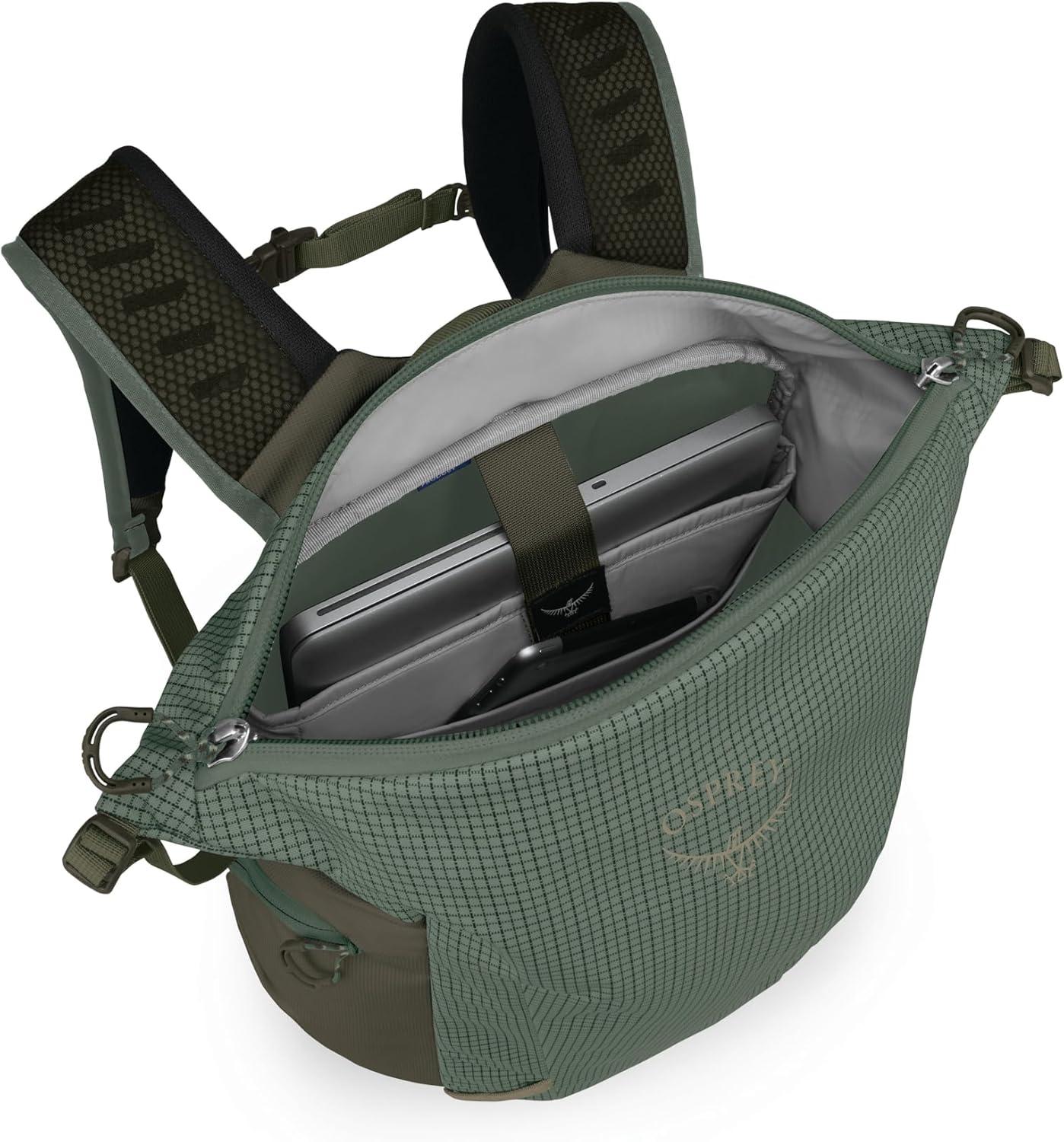 imageOsprey Transporter Zinch WaterResistant Commuter Pack Everyday Laptop Bag Travel Backpack Mystery WhiteMoody BurgundyPine LeafEarl Grey