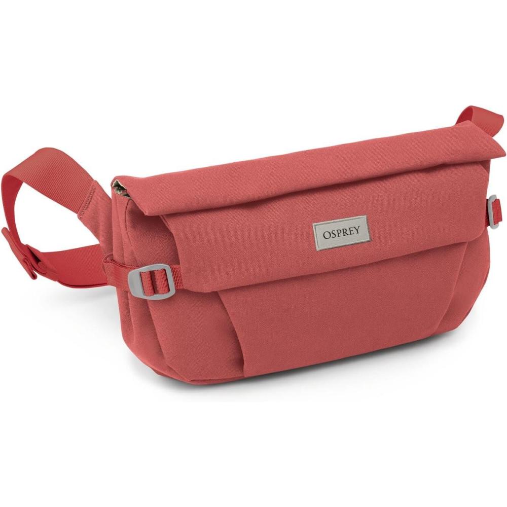 imageOsprey Arcane Hip Fanny Pack Adjustable Waist or Crossbody Pack Large Belt Bag Moss Green HeatherRed Pampas