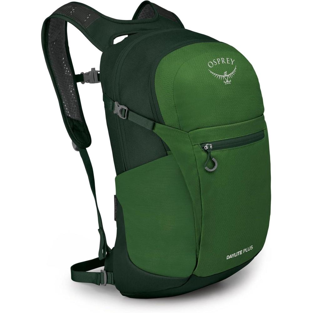 imageOsprey Daylite Plus Commuter Backpack  Everyday Pack with Laptop Sleeve Bottle Pockets and Extra Storage Iris PinkGreen BeltGreen Canopy