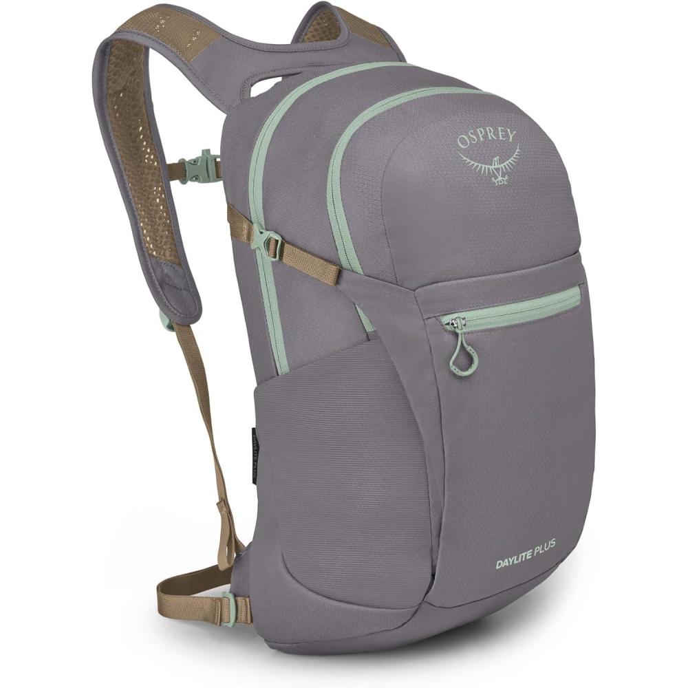 imageOsprey Daylite Plus Commuter Backpack  Everyday Pack with Laptop Sleeve Bottle Pockets and Extra Storage Iris PinkSoundwave GreyLatte Brown