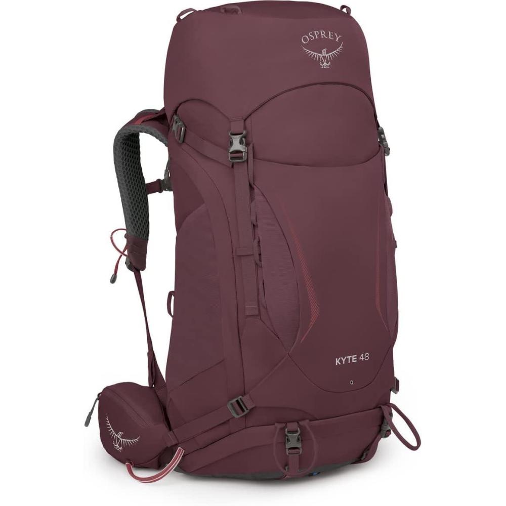 imageOsprey Kyte 48L Womens Backpacking Backpack  Hiking amp Camping Bag with Waterproof Raincover Barley Brown XSmallSmallElderberry Purple