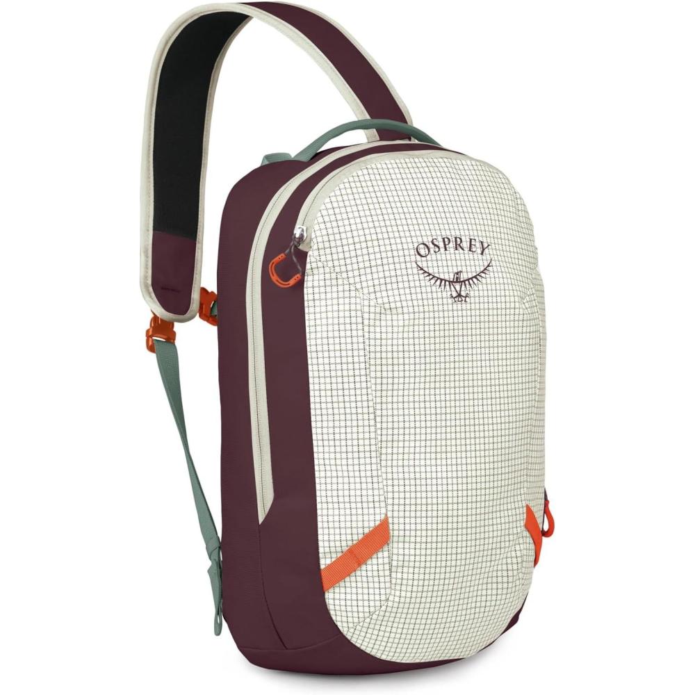 imageOsprey Transporter Crossbody Shoulder Sling Personal Item Bag Small Everyday Backpack Mystery WhiteMoody BurgundyMystery Whitemoody Burgundy