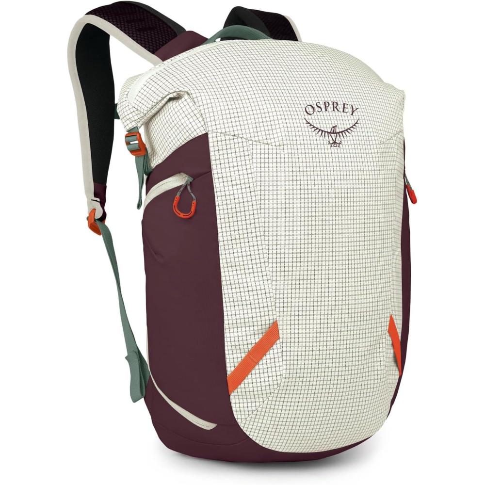 imageOsprey Transporter Zinch WaterResistant Commuter Pack Everyday Laptop Bag Travel Backpack Mystery WhiteMoody BurgundyMystery Whitemoody Burgundy