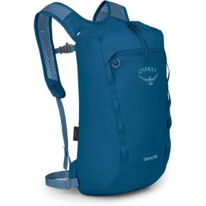 Osprey Daylite Cinch Backpack – Lightweight Travel Bag for Hikes, Festivals, and Everyday, Fuzzy Window Print/Torrent Blue(Night Shift Blue)