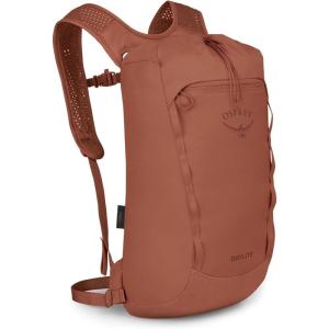 Osprey Daylite Cinch Backpack – Lightweight Travel Bag for Hikes, Festivals, and Everyday, Fuzzy Window Print/Torrent Blue(Porcelain Orange)